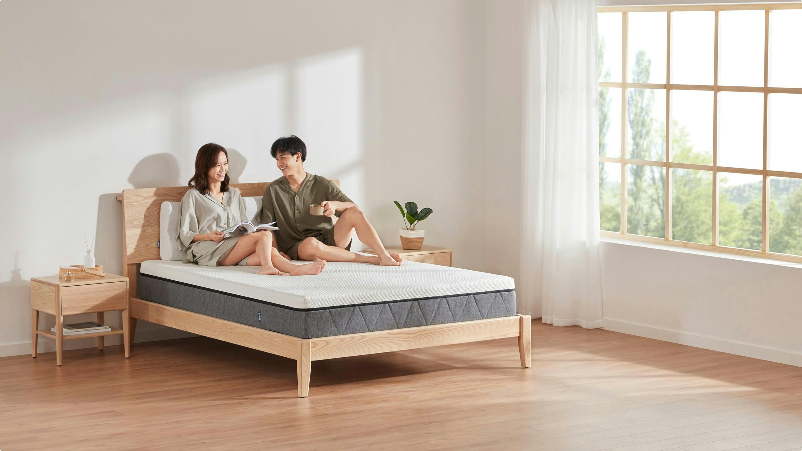Timber Bed Frame  Solid American Wood - Ecosa New Zealand