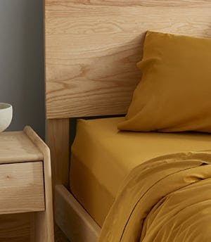 bamboo fitted sheet mustard