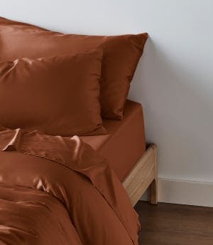 bamboo quilt cover brown ochre