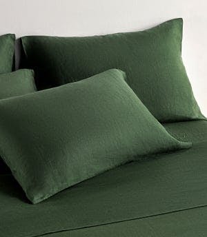 flax linen pillowcases basil