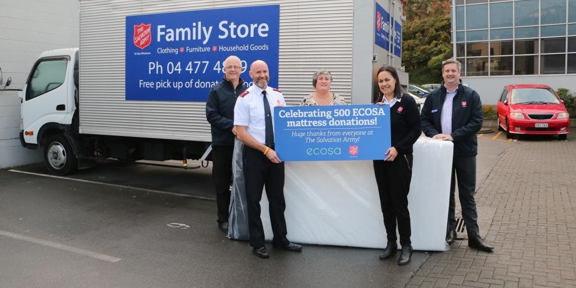 Ecosa Donates its 500th Mattress to the Salvation Army in New Zealand